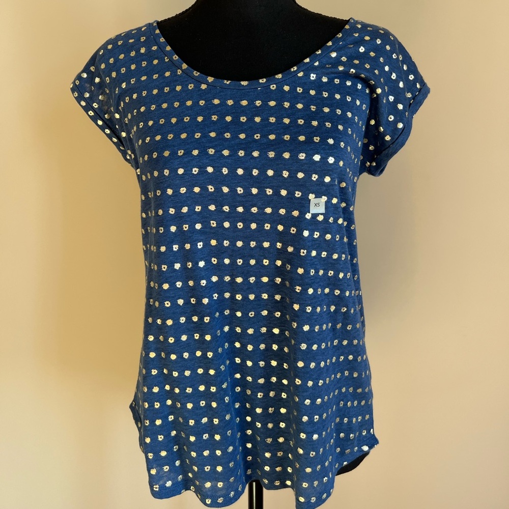 Loft, Blue with Gold Dots Tank Top. XS,NWT, smoke free home